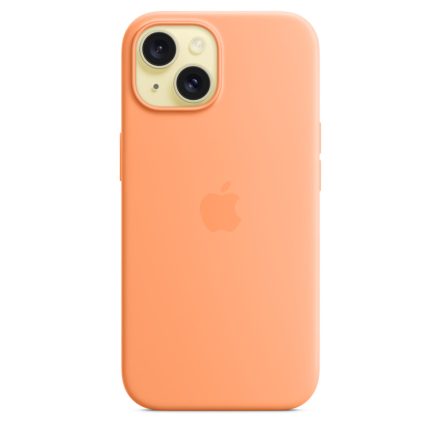 Apple iPhone 15 Szilikon tok - Orange Sorbet