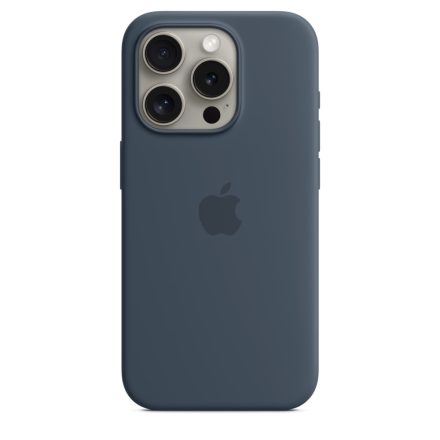 Apple iPhone 15 Pro Szilikon tok - Storm Blue