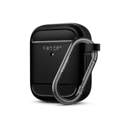 Spigen Rugged Armor Apple AirPods 2/1 Szilikon tok - Fekete