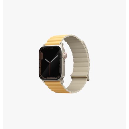 UNIQ Revix Premium Apple Watch 41/40/38mm Kifordítható Szilikon Szíj - Sárga/Bézs